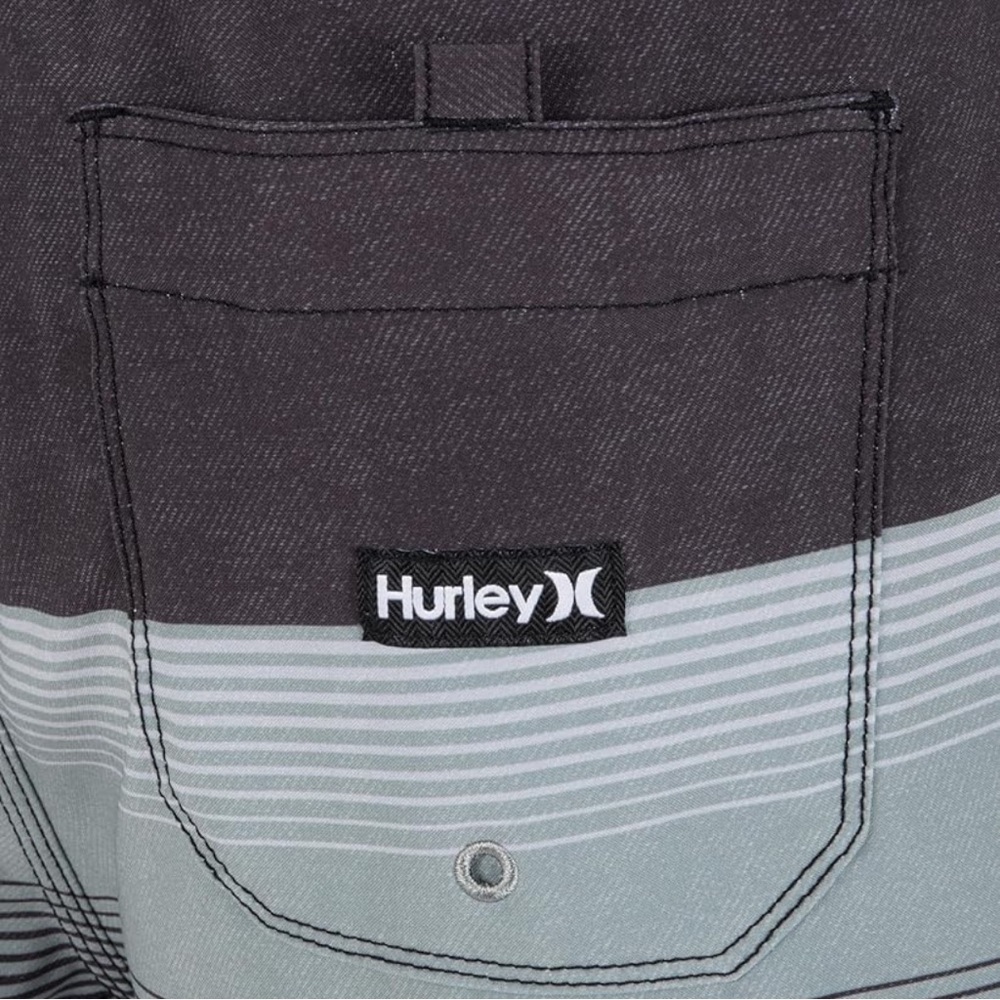 Hurley Cannonball Volley 17 Swim Trunks Black Stripe Small NWT - Picture 7 of 7